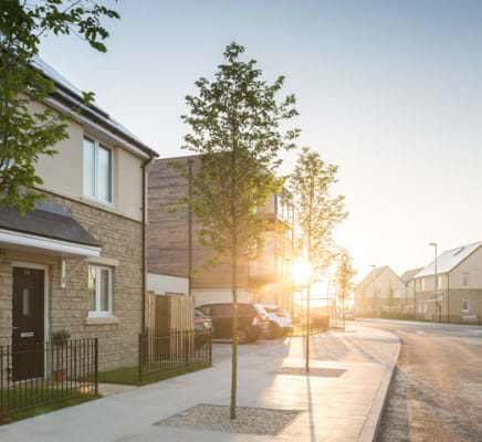 Sunrise on a new housing development